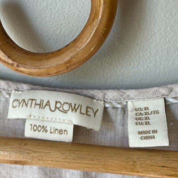 Cynthia Rowley Beige Linen Tank Top Women's XL - Picture 2 of 3
